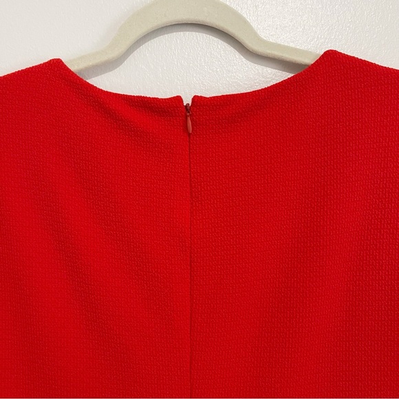 Calvin Klein Red Women's Sheath Dress Gold Tone Chain Detail Neckline Size 14 - Picture 5 of 8